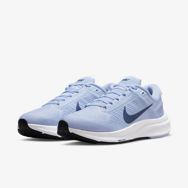 Buty do Biegania Damskie Nike Air Zoom Structure 24 Szosowe Głęboka Niebieskie Białe Granatowe Granatowe | NK512XPY