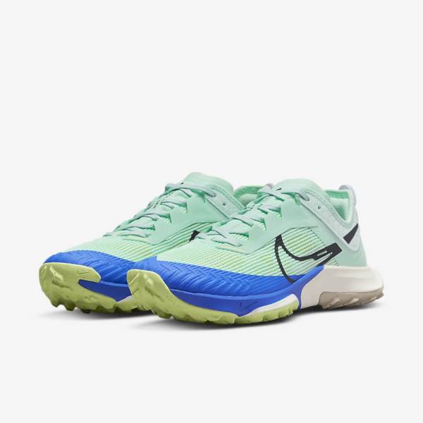 Buty do Biegania Damskie Nike Air Zoom Terra Kiger 8 Trailowe Mięta Szare Niebieskie | NK097KGM