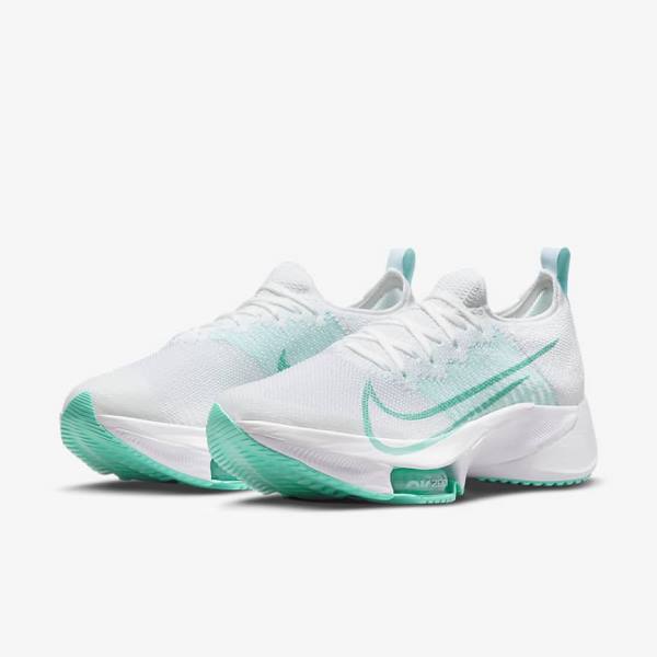 Buty do Biegania Damskie Nike Air Zoom Tempo NEXT% Szosowe Czarne Ciemny Szare Platyna Białe | NK154LEF