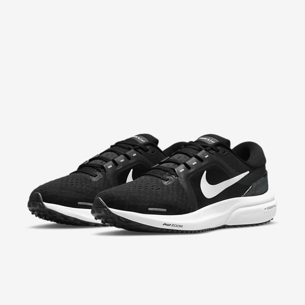 Buty do Biegania Damskie Nike Air Zoom Vomero 16 Szosowe Czarne Ciemny Szare Białe | NK034ZKB