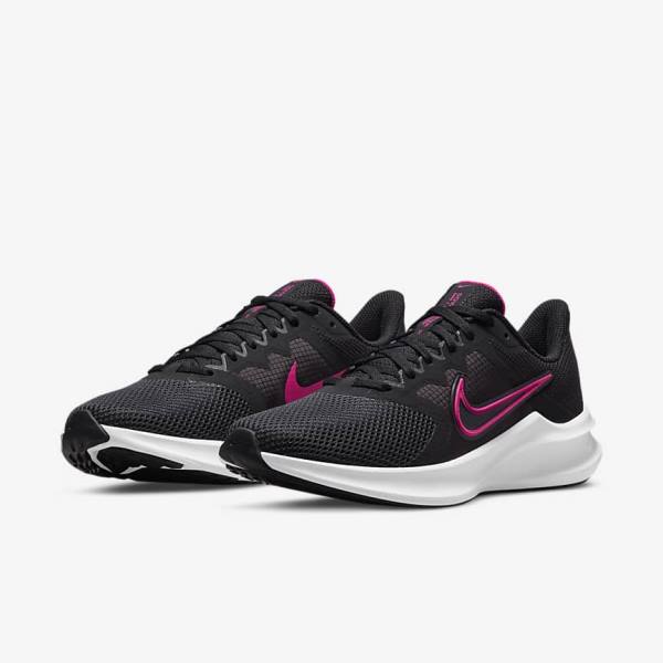 Buty do Biegania Damskie Nike Downshifter 11 Szosowe Czarne Ciemny Szare Białe | NK034KTA