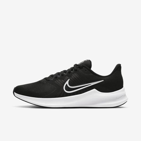 Buty do Biegania Damskie Nike Downshifter 11 Szosowe Czarne Ciemny Szare Białe | NK632BMQ