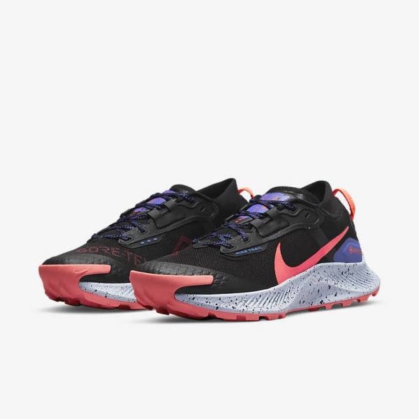 Buty do Biegania Damskie Nike Pegasus Trailowe 3 GORE-TEX Nieprzemakalne Trailowe Czarne Głęboka Mango Czerwone | NK429RSZ