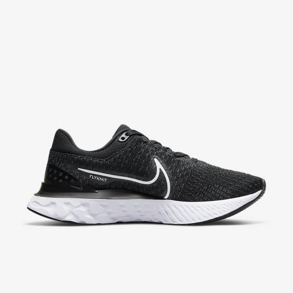 Buty do Biegania Damskie Nike React Infinity Run Flyknit 3 Szosowe Czarne Białe | NK297DOC