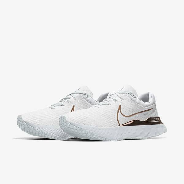 Buty do Biegania Damskie Nike React Infinity Run 3 By You Custom Szosowe Białe | NK539QZD