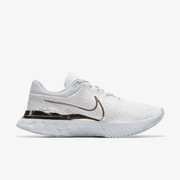 Buty do Biegania Damskie Nike React Infinity Run 3 By You Custom Szosowe Białe | NK539QZD