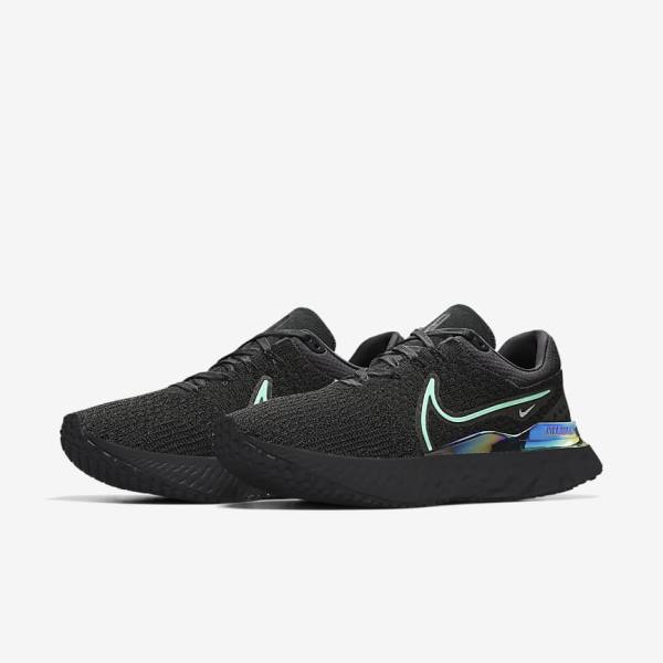 Buty do Biegania Damskie Nike React Infinity Run 3 By You Custom Szosowe Czarne | NK682JAU