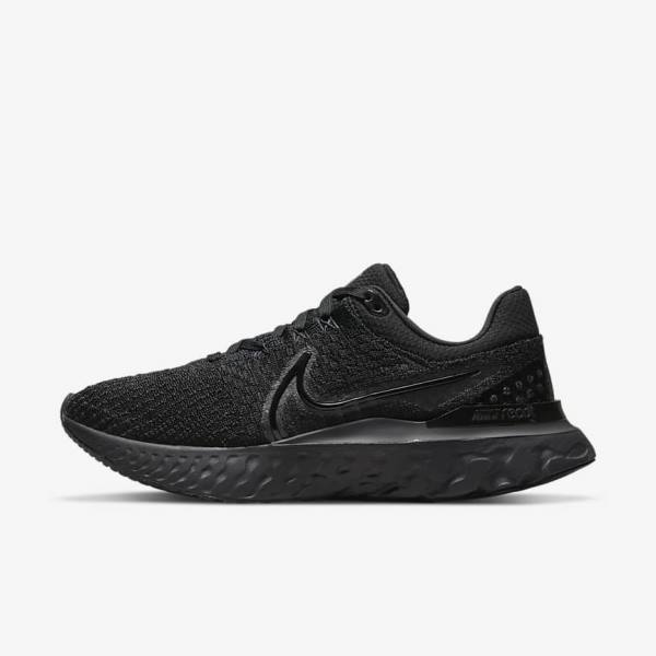 Buty do Biegania Damskie Nike React Infinity Run Flyknit 3 Szosowe Czarne | NK739XTR