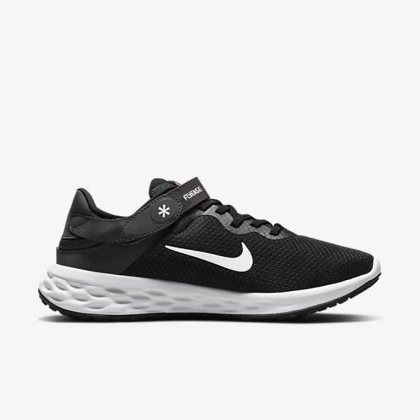 Buty do Biegania Damskie Nike Revolution 6 FlyEase Next Nature Easy On-Off Szosowe Czarne Ciemny Szare Białe | NK245VZR