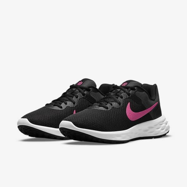 Buty do Biegania Damskie Nike Revolution 6 Next Nature Szosowe Czarne Szare Różowe | NK408VWO