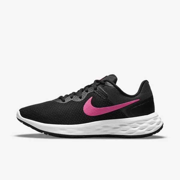 Buty do Biegania Damskie Nike Revolution 6 Next Nature Szosowe Czarne Szare Różowe | NK408VWO