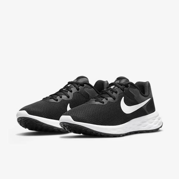 Buty do Biegania Damskie Nike Revolution 6 Next Nature Szosowe Czarne Ciemny Szare Białe | NK738ZVX