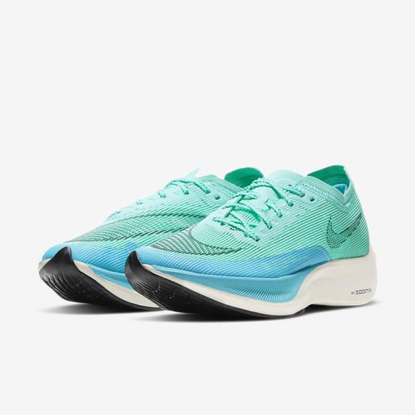 Buty do Biegania Damskie Nike ZoomX Vaporfly Next% 2 Szosowe Wyścigowe Białe Metal Srebrne Czarne | NK437JQV