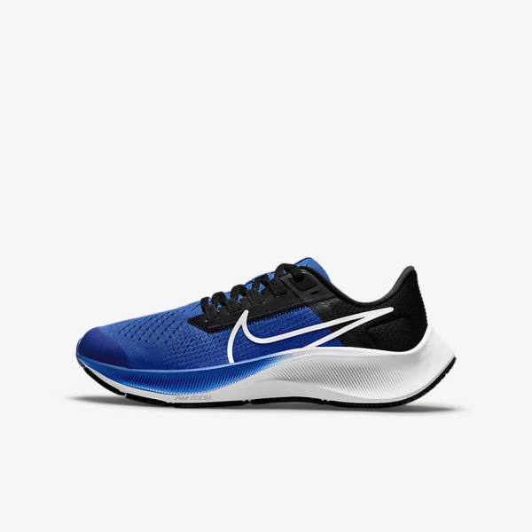 Buty do Biegania Dziecięce Nike Air Zoom Pegasus 38 Older Szosowe Królewski Niebieski Czarne Białe | NK317TPE