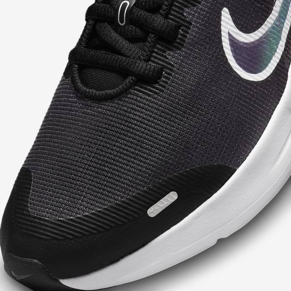 Buty do Biegania Dziecięce Nike Downshifter 12 Older Szosowe Czarne Ciemny Szare Białe | NK169DZR