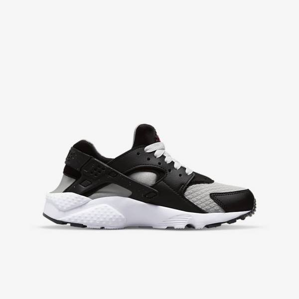 Buty do Biegania Dziecięce Nike Huarache Run Older Czarne Szare Białe Czerwone | NK980AFS