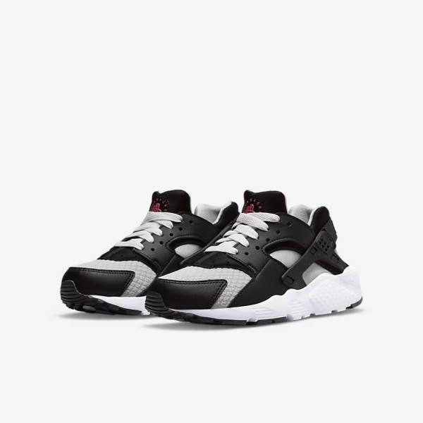 Buty do Biegania Dziecięce Nike Huarache Run Older Czarne Szare Białe Czerwone | NK980AFS