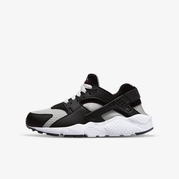 Buty do Biegania Dziecięce Nike Huarache Run Older Czarne Szare Białe Czerwone | NK980AFS