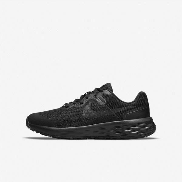 Buty do Biegania Dziecięce Nike Revolution 6 Older Szosowe Czarne Ciemny Szare | NK190EQF