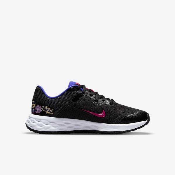 Buty do Biegania Dziecięce Nike Revolution 6 SE Older Szosowe Czarne | NK301MRI