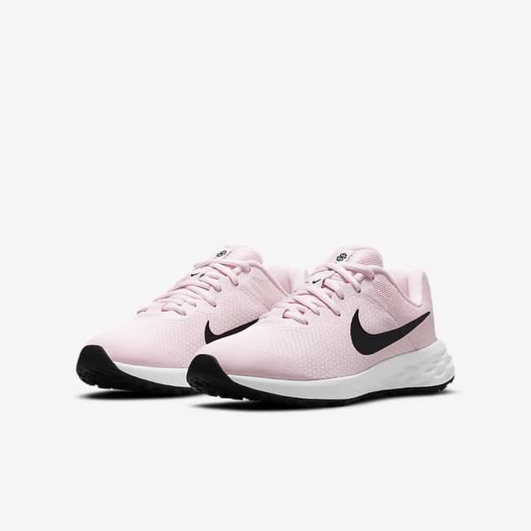 Buty do Biegania Dziecięce Nike Revolution 6 Older Szosowe Różowe Czarne | NK310PMY