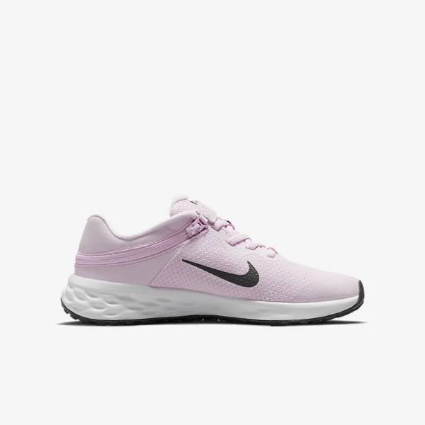 Buty do Biegania Dziecięce Nike Revolution 6 FlyEase Older Easy On-Off Szosowe Różowe Czarne | NK783QCF