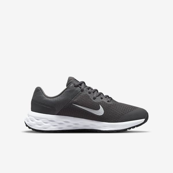 Buty do Biegania Dziecięce Nike Revolution 6 Older Szosowe Szare Białe | NK890SPN