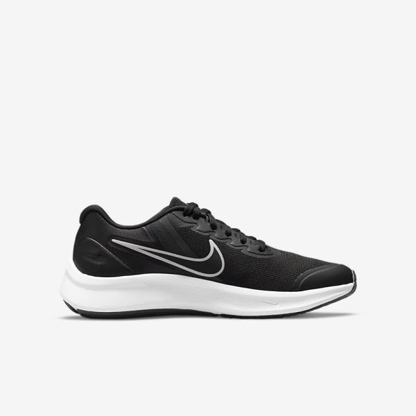 Buty do Biegania Dziecięce Nike Star Runner 3 Older Szosowe Czarne Ciemny Szare | NK379XHN