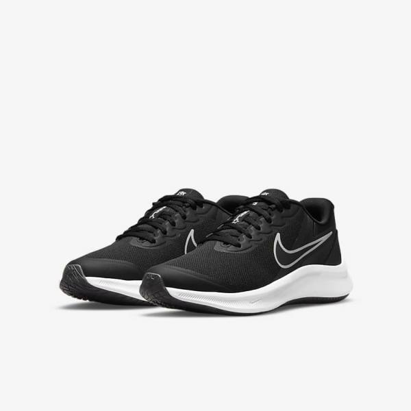 Buty do Biegania Dziecięce Nike Star Runner 3 Older Szosowe Czarne Ciemny Szare | NK379XHN