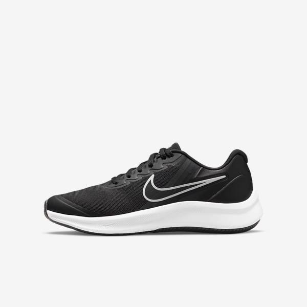 Buty do Biegania Dziecięce Nike Star Runner 3 Older Szosowe Czarne Ciemny Szare | NK379XHN