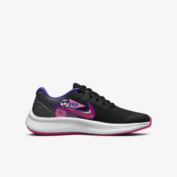 Buty do Biegania Dziecięce Nike Star Runner 3 SE Older Szosowe Czarne Różowe | NK615PWU