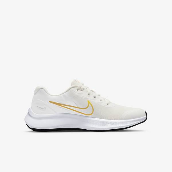 Buty do Biegania Dziecięce Nike Star Runner 3 Older Szosowe Białe Złote Kolorowe | NK649HYC