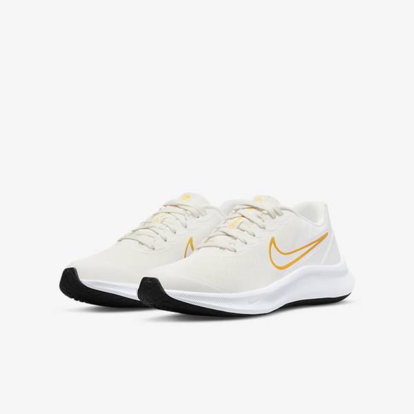 Buty do Biegania Dziecięce Nike Star Runner 3 Older Szosowe Białe Złote Kolorowe | NK649HYC