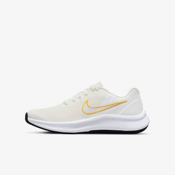 Buty do Biegania Dziecięce Nike Star Runner 3 Older Szosowe Białe Złote Kolorowe | NK649HYC