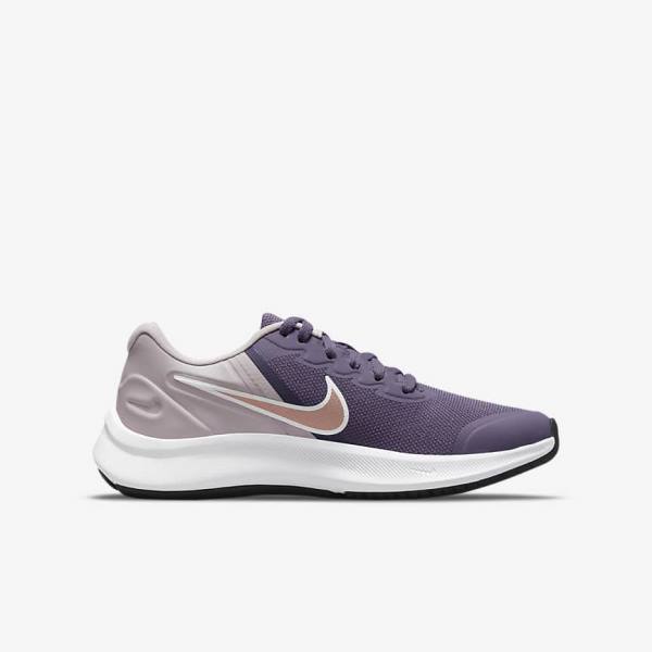 Buty do Biegania Dziecięce Nike Star Runner 3 Older Szosowe Fioletowe Szare Metal Czerwone Brązowe | NK967KYC