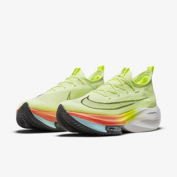 Buty do Biegania Męskie Nike Air Zoom Alphafly NEXT% Flyknit Szosowe Wyścigowe Głęboka Mango Metal Czerwone Brązowe Czarne | NK514PNW