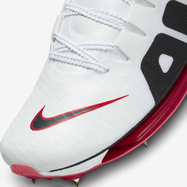 Buty do Biegania Męskie Nike Air Zoom Maxfly More Uptempo Athletics Sprinting Spikes Białe Czerwone Czarne | NK687THZ