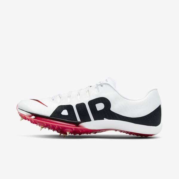 Buty do Biegania Męskie Nike Air Zoom Maxfly More Uptempo Athletics Sprinting Spikes Białe Czerwone Czarne | NK687THZ