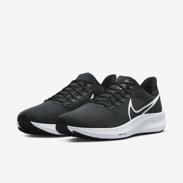 Buty do Biegania Męskie Nike Air Zoom Pegasus 39 Szosowe Czarne Ciemny Szare Białe | NK791KBN