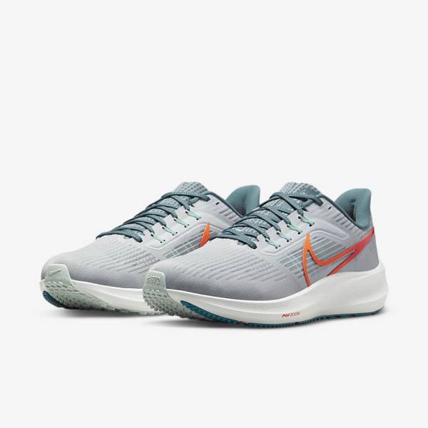 Buty do Biegania Męskie Nike Air Zoom Pegasus 39 Szosowe Platyna Pomarańczowe | NK928FYG