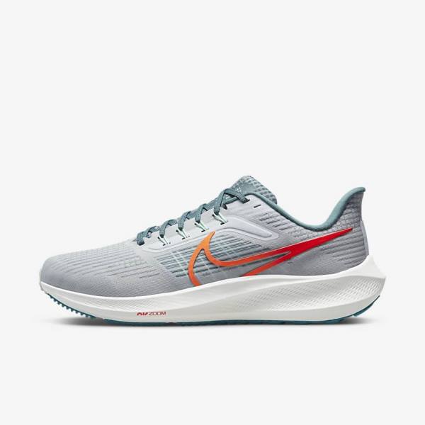 Buty do Biegania Męskie Nike Air Zoom Pegasus 39 Szosowe Platyna Pomarańczowe | NK928FYG