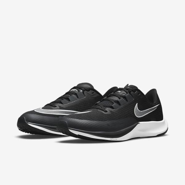 Buty do Biegania Męskie Nike Air Zoom Rival Fly 3 Szosowe Wyścigowe Czarne Ciemny Szare Białe | NK876VOH