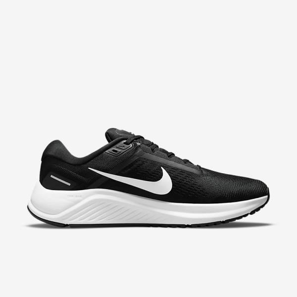 Buty do Biegania Męskie Nike Air Zoom Structure 24 Szosowe Czarne Białe | NK153FOA