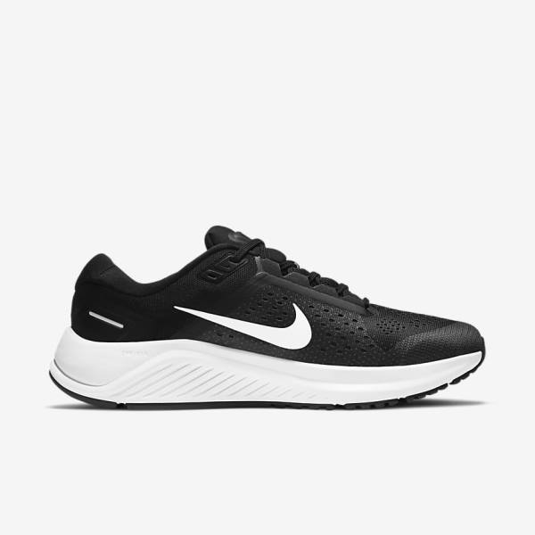 Buty do Biegania Męskie Nike Air Zoom Structure 23 Szosowe Czarne Ciemny Szare Białe | NK981JMF