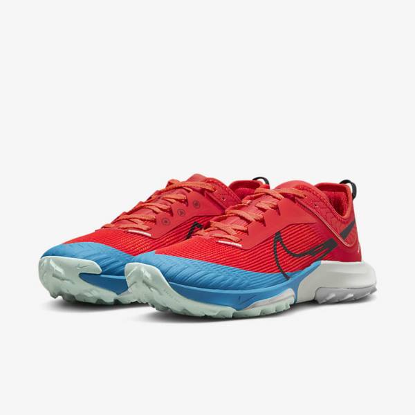 Buty do Biegania Męskie Nike Air Zoom Terra Kiger 8 Trailowe Czerwone Pomarańczowe Niebieskie Czarne | NK127FAN