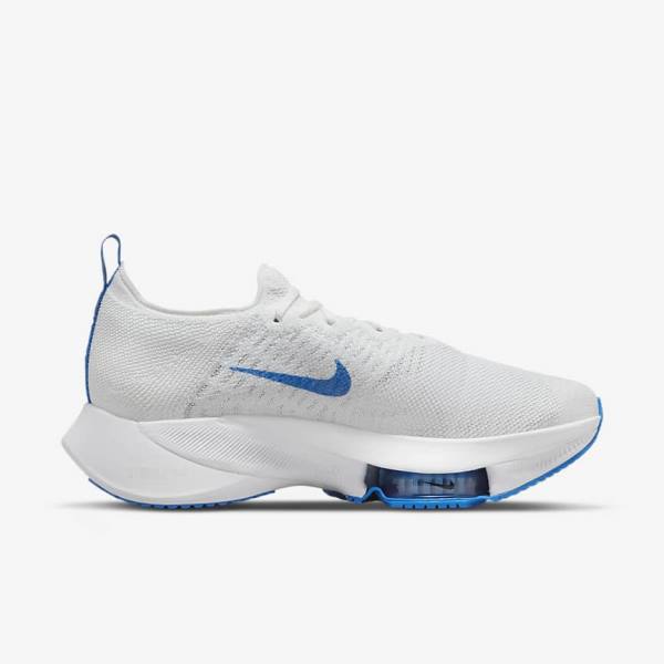 Buty do Biegania Męskie Nike Air Zoom Tempo NEXT% Szosowe Białe Platyna Czarne Niebieskie | NK526YCR