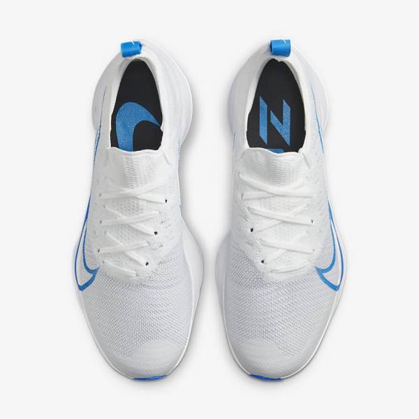 Buty do Biegania Męskie Nike Air Zoom Tempo NEXT% Szosowe Białe Platyna Czarne Niebieskie | NK526YCR