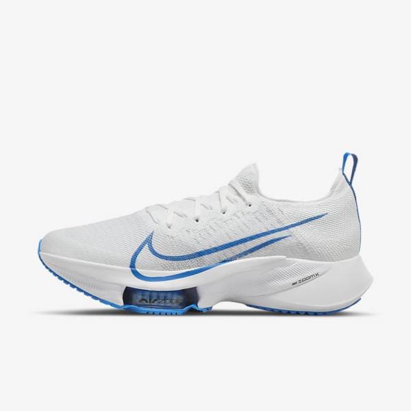 Buty do Biegania Męskie Nike Air Zoom Tempo NEXT% Szosowe Białe Platyna Czarne Niebieskie | NK526YCR