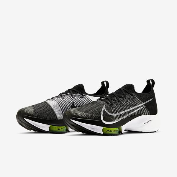 Buty do Biegania Męskie Nike Air Zoom Tempo NEXT% Szosowe Czarne Białe | NK781MHB