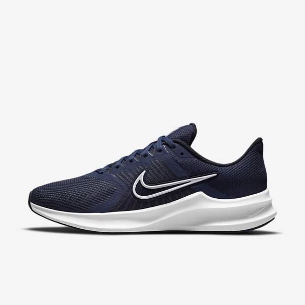 Buty do Biegania Męskie Nike Downshifter 11 Szosowe Granatowe Ciemny Obsidian Białe | NK024TYQ